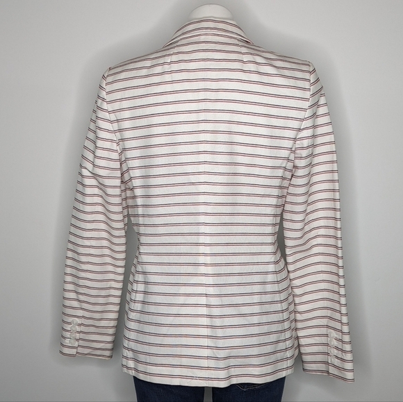 Tommy Hilfiger red white blue striped button up jacket 10 - Picture 9 of 14